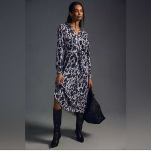 Anthropologie Cloth & Stone Leopard Dress Size L